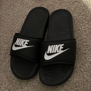 Nike Black and White Slide Sandals